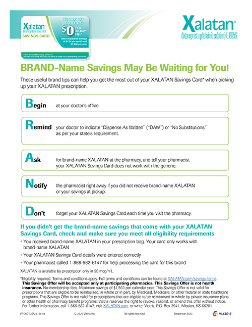 Xalatan generic cost