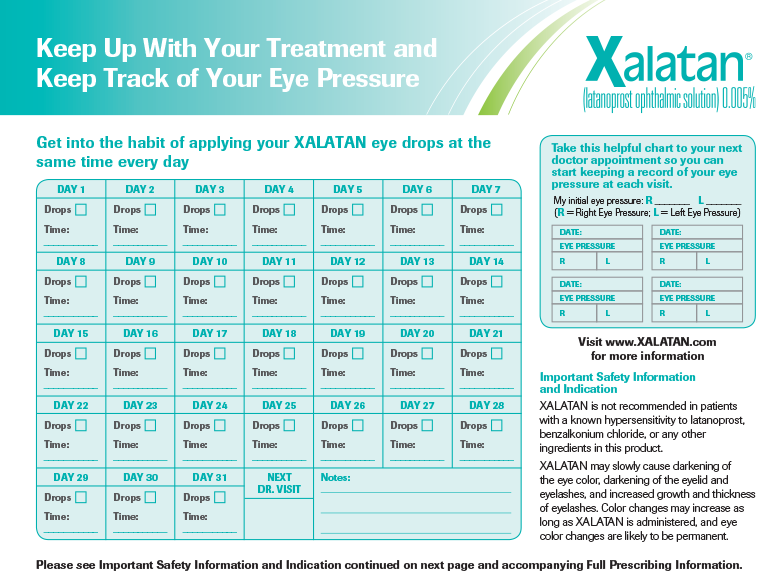 Resources XALATAN® (latanoprost ophthalmic solution) Safety Info